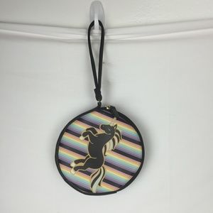 🇺🇸Betsy Johnson wrist purse rainbow with unicorn